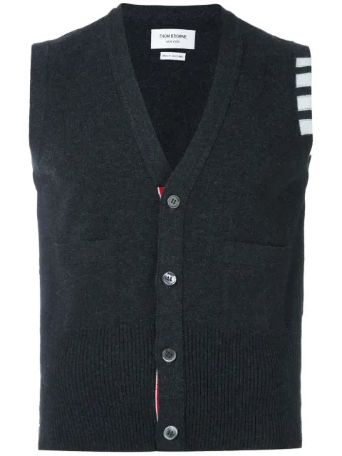 Thom Browne 4-Bar Cashmere Cardigan Vest