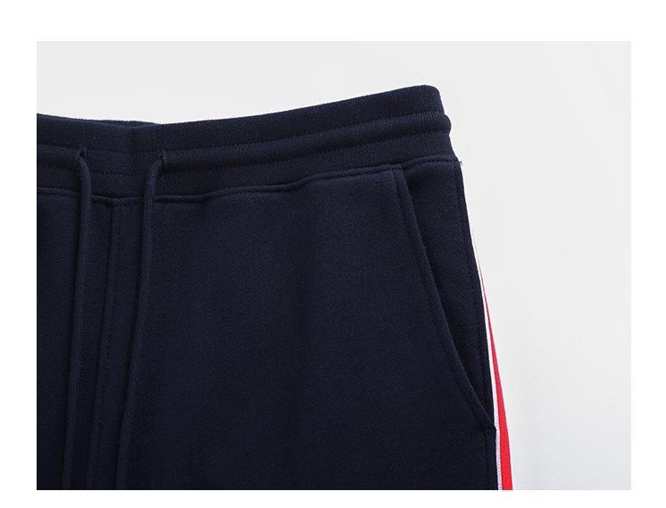 Thom Browne Style Unisex side Side-Stripe loose straight trousers