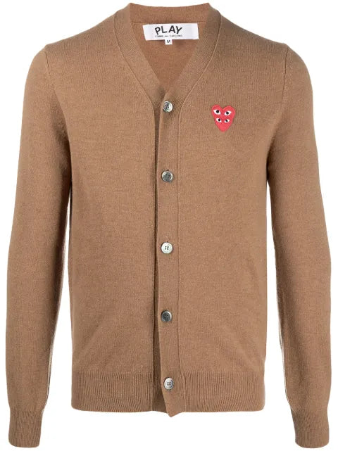 Comme Des Garçons Play embroidered logo-patch cardigan
