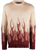 Vision Of Super flame-print distressed-finish jumper