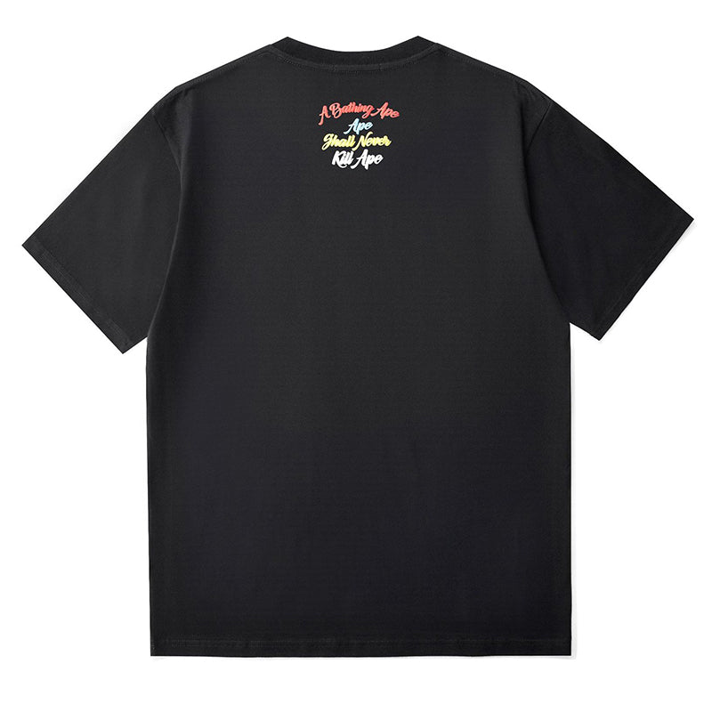 BAPE Color Camo College Ape Head Men's T-Shirt - Black