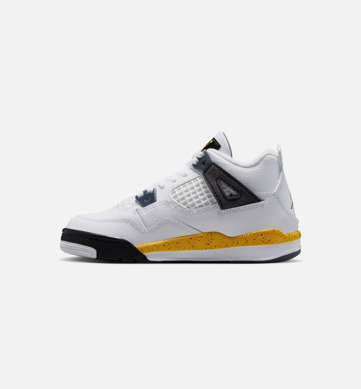 Air Jordan 4 Retro Rare Air Tour Yellow – Preschool Lifestyle Shoe in White/Dark Blue Grey/Black/Tour Yellow