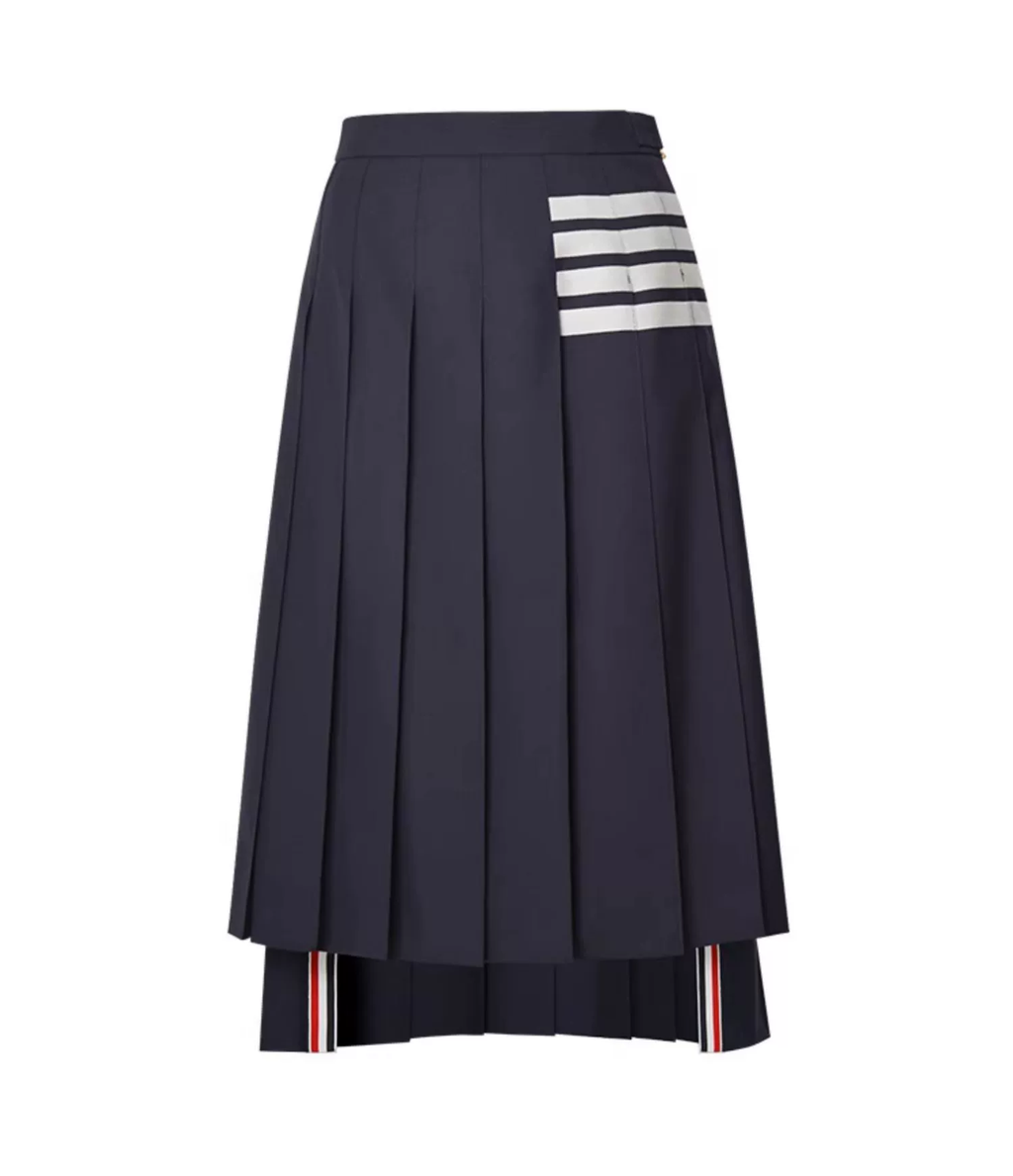 Women's 4-Bar Long Pleated Skirt | Thom Browne