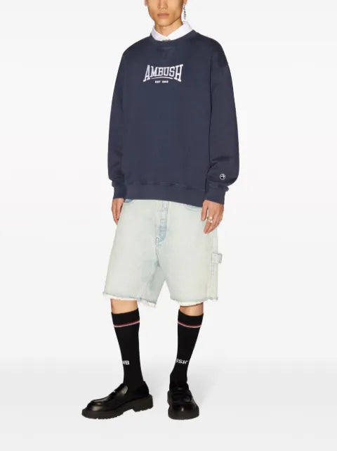 AMBUSH logo-embroidered organic-cotton sweatshirt