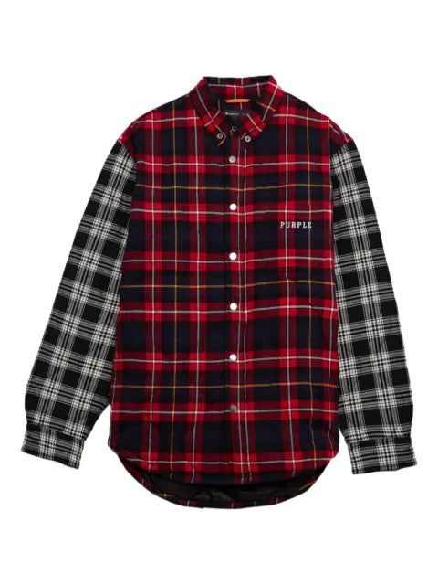 Purple Brand quilted plaid shirt jacket