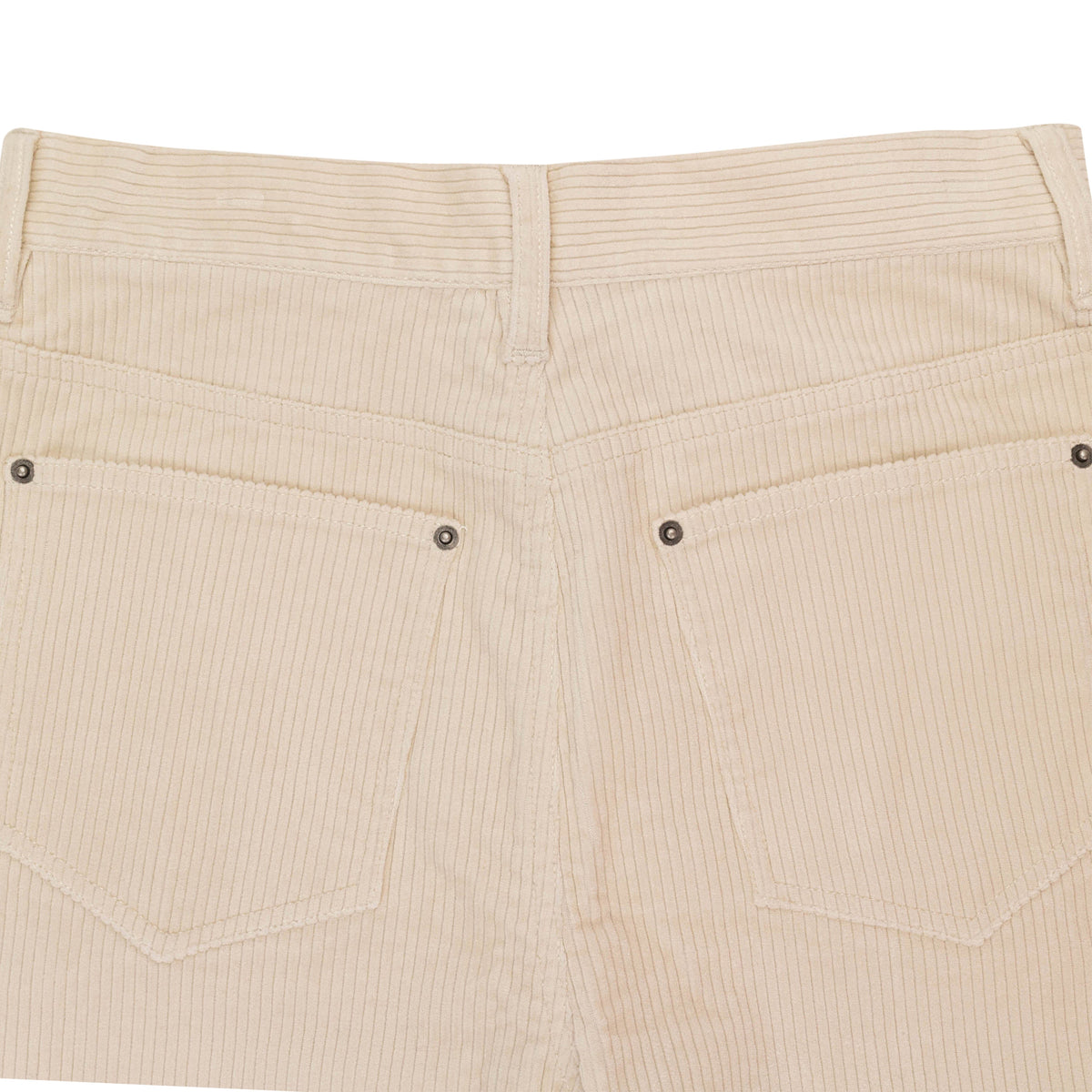 STRETCH CURDUROY OFF-WHITE LACE-UP JEANS