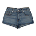 INDIGO LOW-WAIST DENIM SHORTS