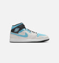 Air Jordan 1 Mid SE Men's Sneakers - Summit White / Cool Blue / Black