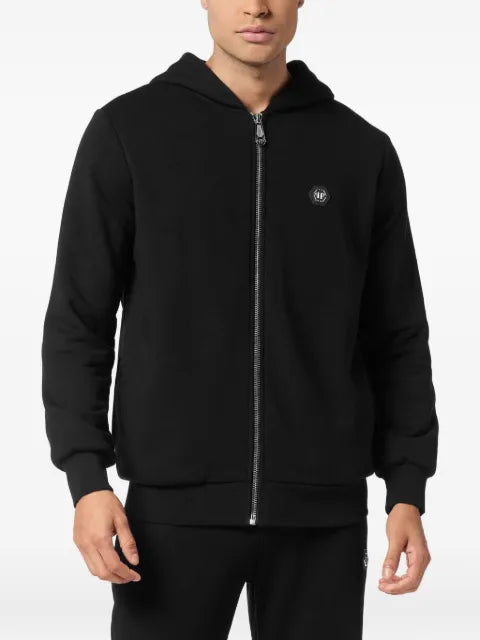 Philipp Plein skull-embellished zip-up hoodie