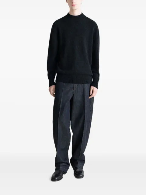 LEMAIRE mock-neck ribbeed sweater
