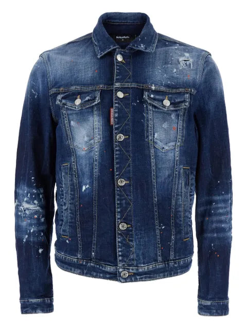 DSQUARED2 Dan painted classic-collar denim jacket