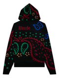 RHUDE paisley-pattern knitted hoodie