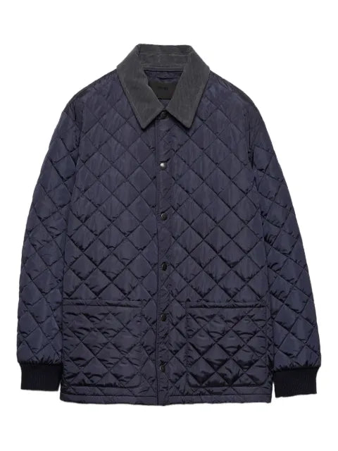 Prada diamond-quilted corduroy-collar jacket
