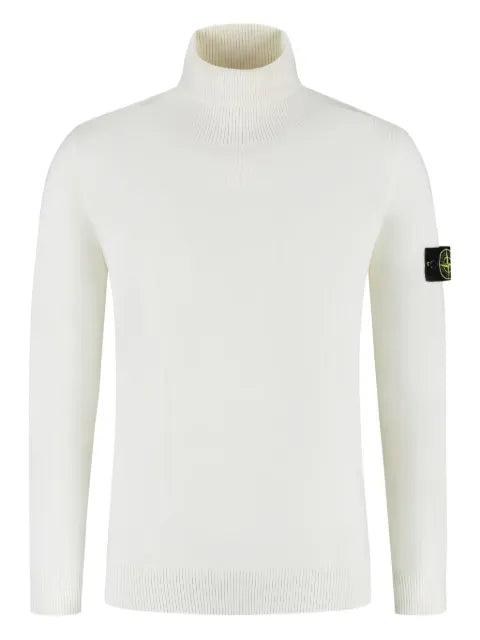 Stone Island logo-patch knit sweater