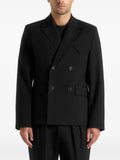 Manière De Voir Didier in black double-breasted tailored suit jacket