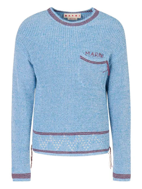 Marni mouliné cotton T-shirt with Marni Mending