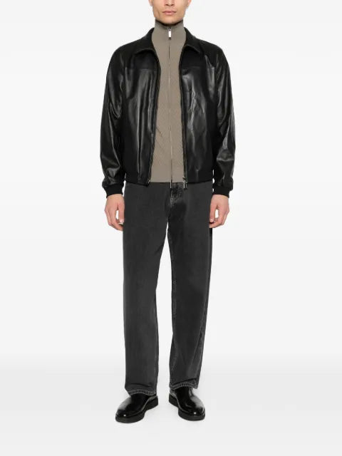 Emporio Armani leather bomber jacket