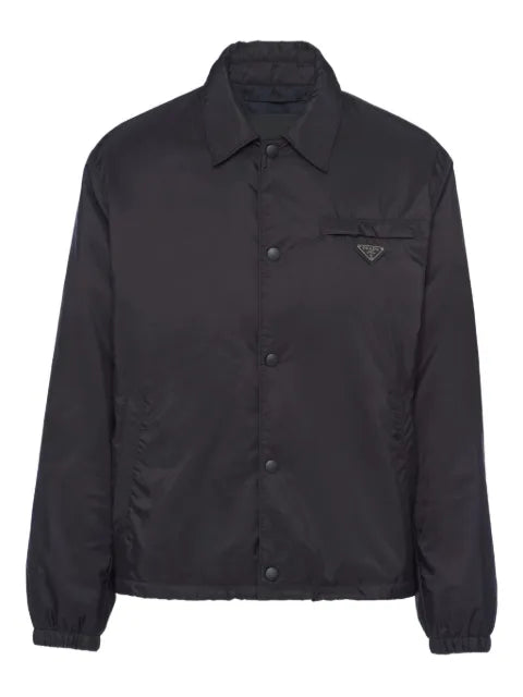 Prada logo-plaque button-up jacket