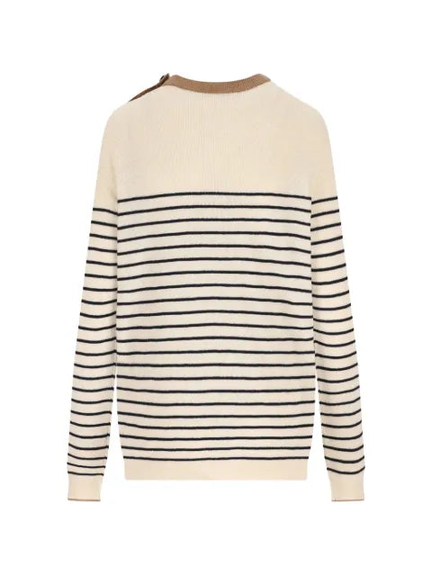 Prada striped button-detail sweater