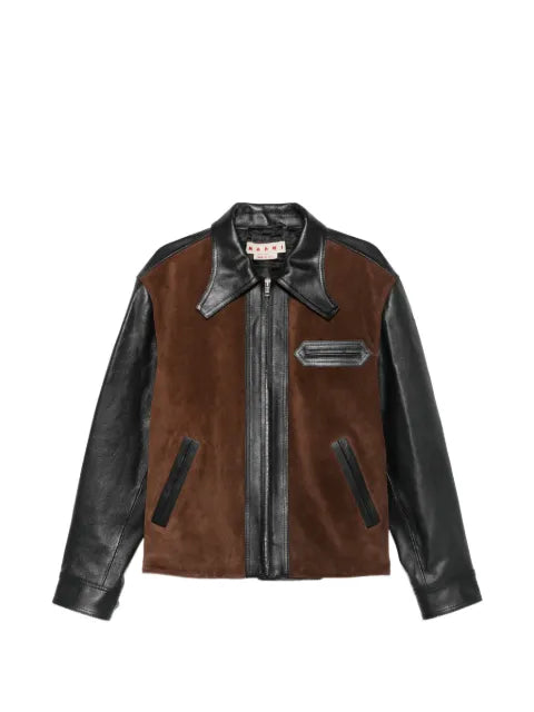 Marni leather jacket with crust front