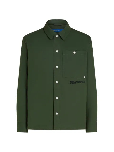 Karl Lagerfeld Jeans logo-embroidered cotton overshirt