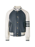 Thom Browne leather 4-Bar oversized blouson jacket