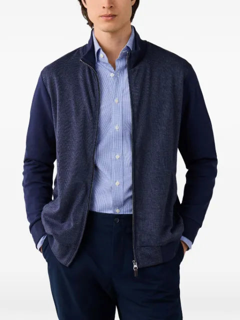 Hackett London Prince of Wales zip-up cardigan