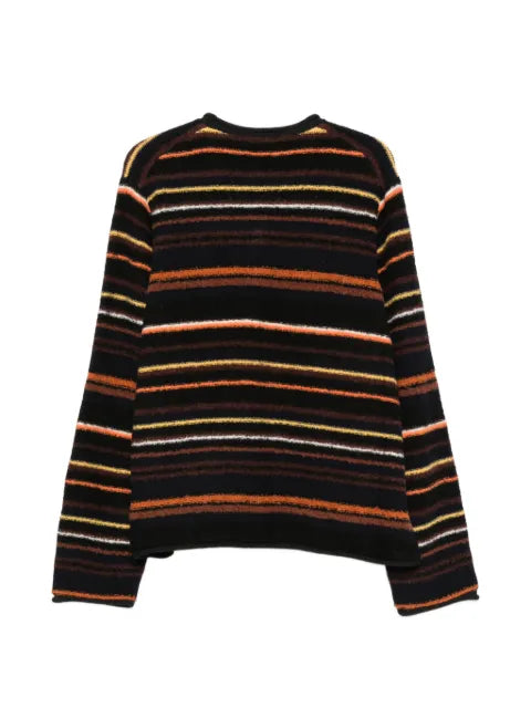 sacai striped button-up cardigan