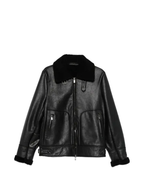 Salvatore Santoro shearling-collar leather jacket
