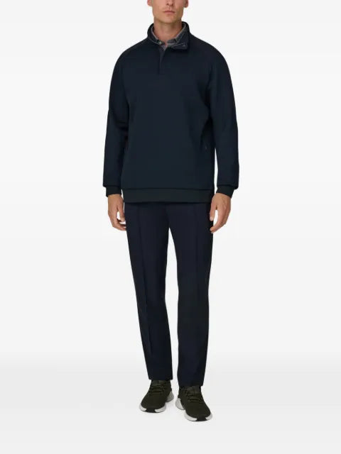 Boggi Milano quarter-zip sweatshirt in cotton-blend scuba B Tech