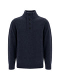 Barbour button-up elbow-patch sweater
