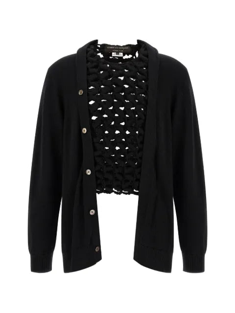 Comme des Garçons Homme Plus panelled open-knit cardigan