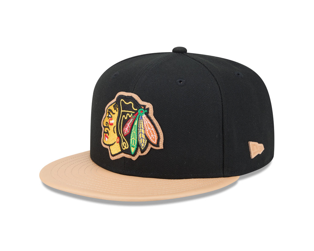 New Era 5950 Chicago Blackhawks Leather Visor Fitted Hat