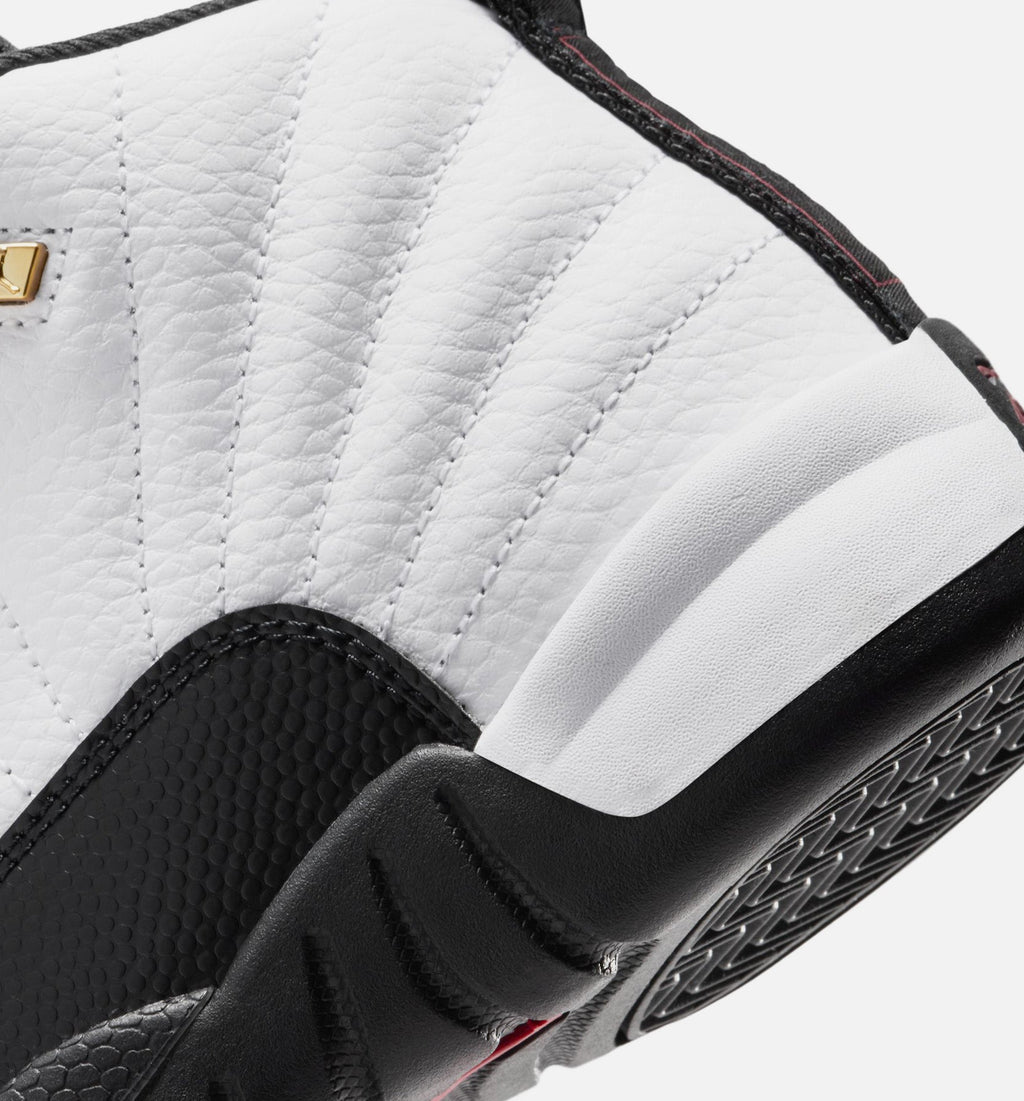 Air Jordan 12 Retro Taxi Preschool Shoes - White/Black/Yellow