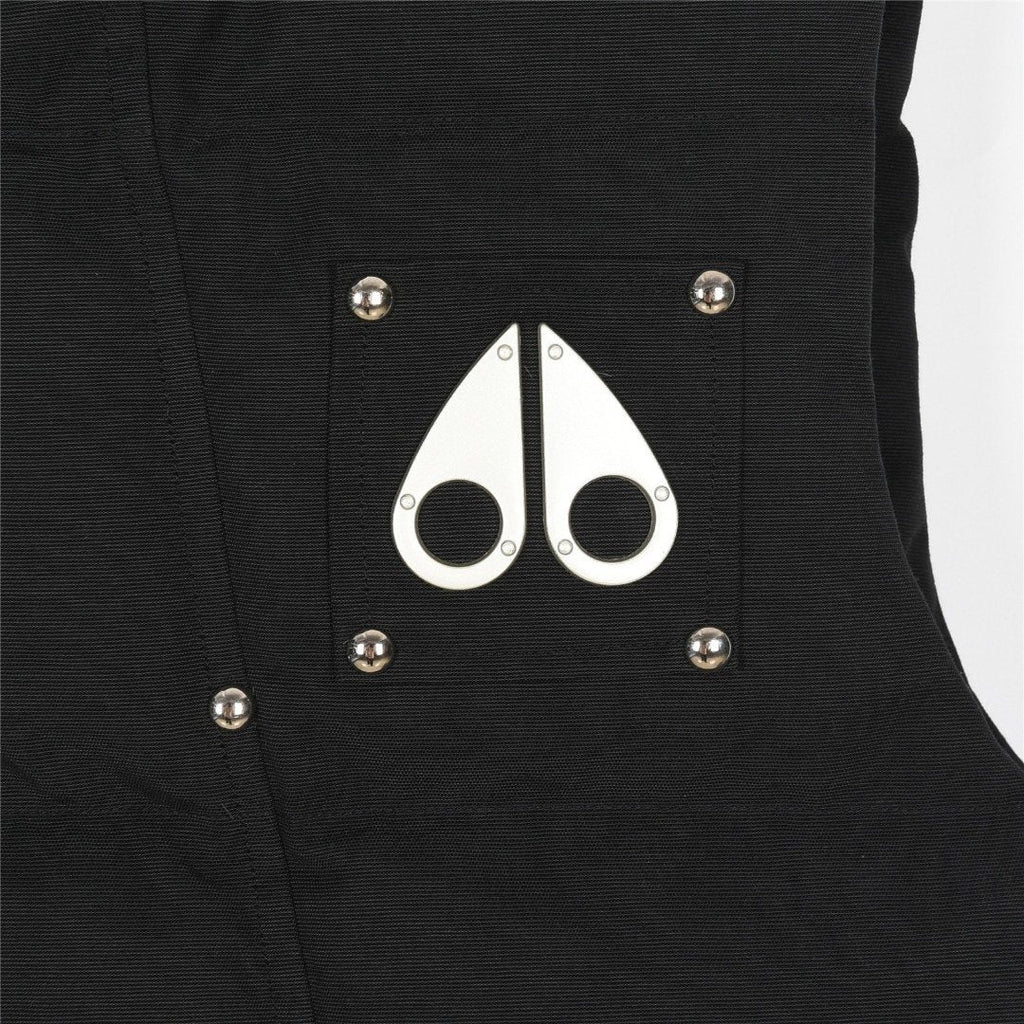 Moose Knuckles Black Logo Quilted Down Vest