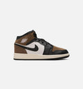Air Jordan 1 Mid Grade School Lifestyle Shoes - Black Phantom Palomino University Red
