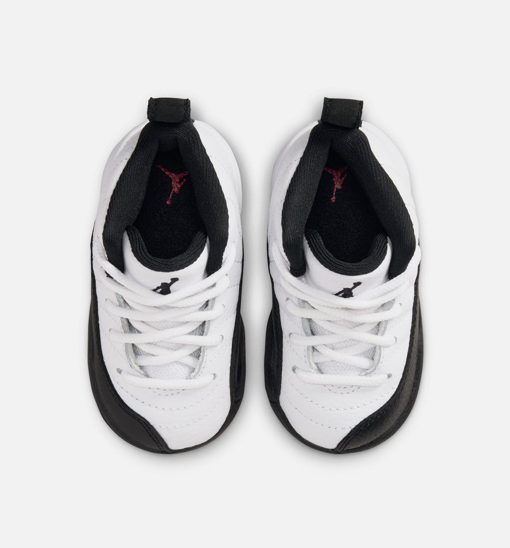 Air Jordan 12 Retro Taxi Preschool Lifestyle Shoe - White/Black/Taxi