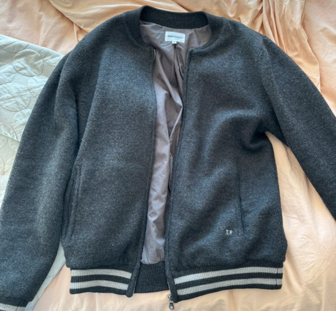 PRE LOVED - Norse Projects - wool bomber grey - M