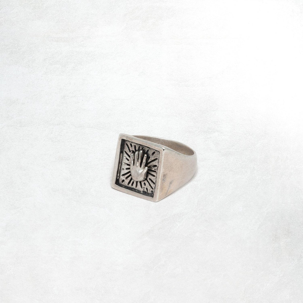 Heresy Palm Ring: Oxidised Silver