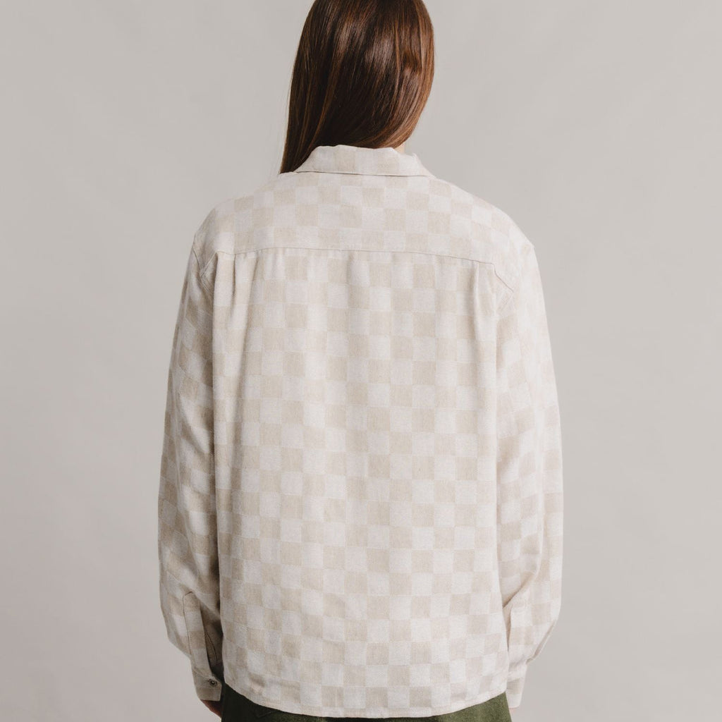 Heresy Trellis Revere Shirt: Ecru Check
