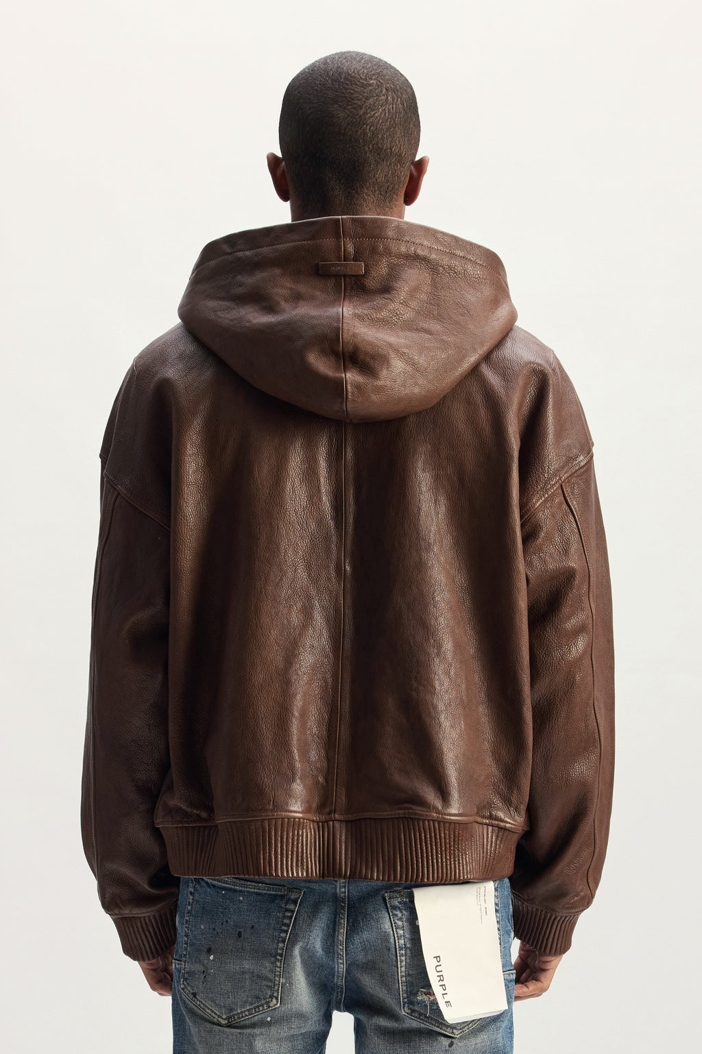 Washed Leather Hoodie