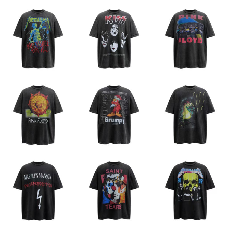 Saint Michael Vintage Washed Distressed Hole Loose Streetwear T-Shirt