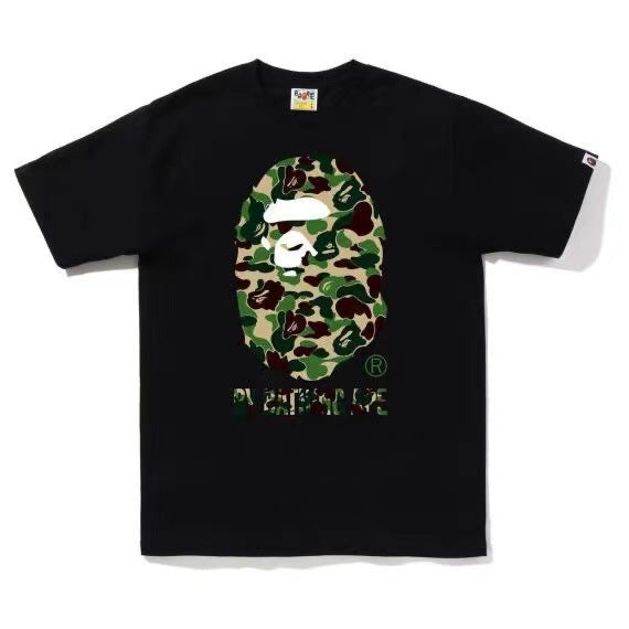 BAPE Classic Camo Ape Head Letter Print Loose Unisex Casual T-Shirt