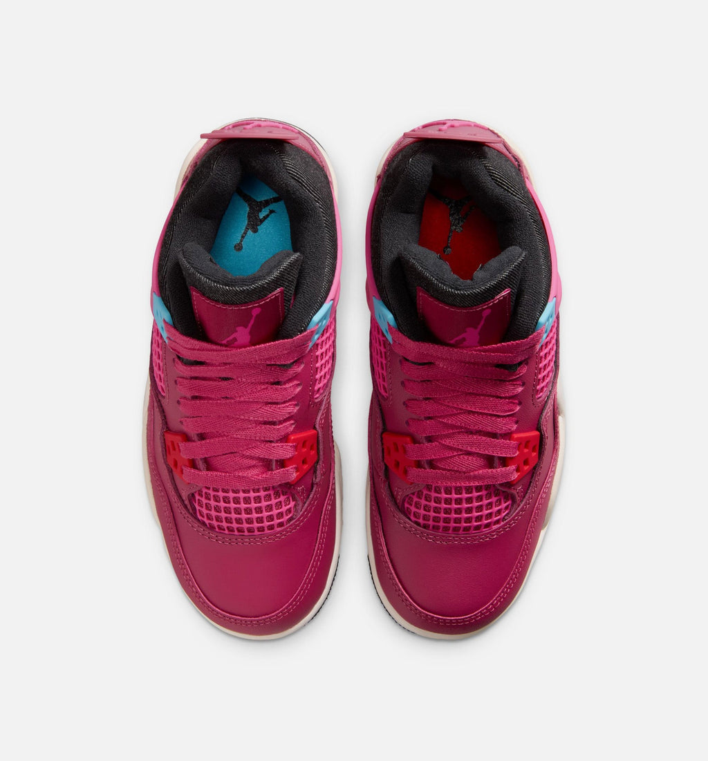 Air Jordan 4 Retro She's A Star Girls' Grade School Sneakers - Sweet Beet/Desert Pink/Off Noir/Chalk