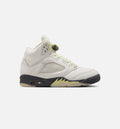 Air Jordan 5 Retro Luminous Green and Sail Women's Lifestyle Shoes - Sail/Luminous Green/Charcoal Grey