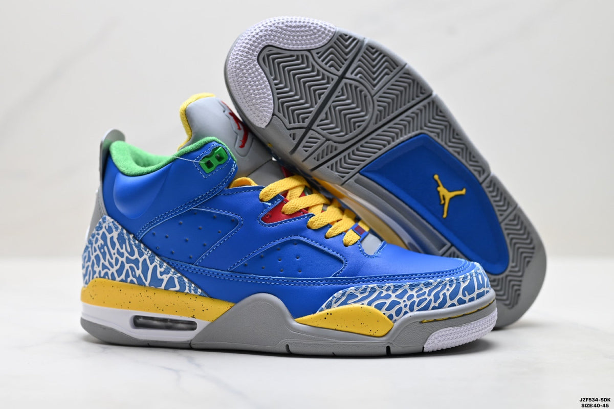 Air Jordan 5 Retro Royal Blue Yellow Green Sneakers