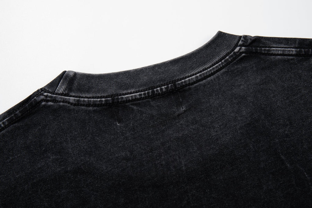 MAJESTIK Washed Black Boxing Graphic T-Shirt