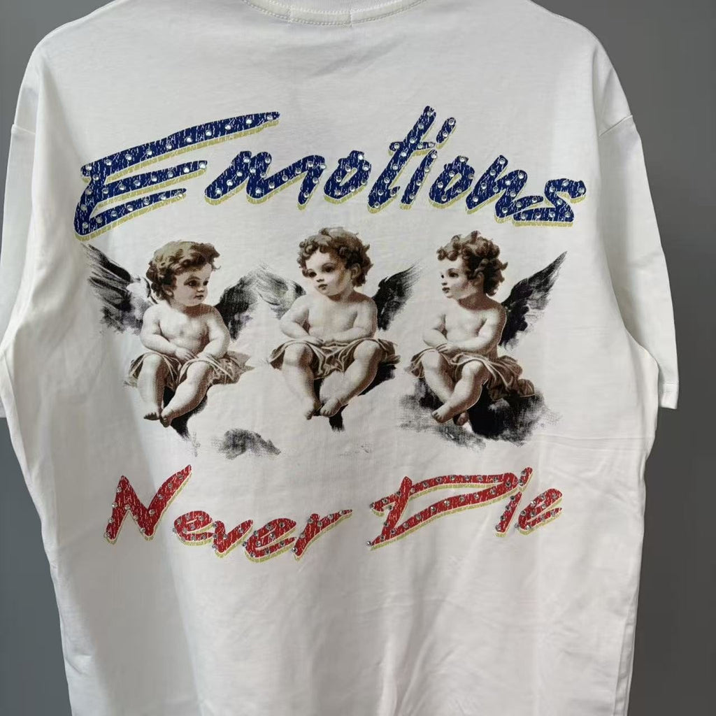 MIXED EMOTION Emotions Never Die Cherub Graphic T-Shirt