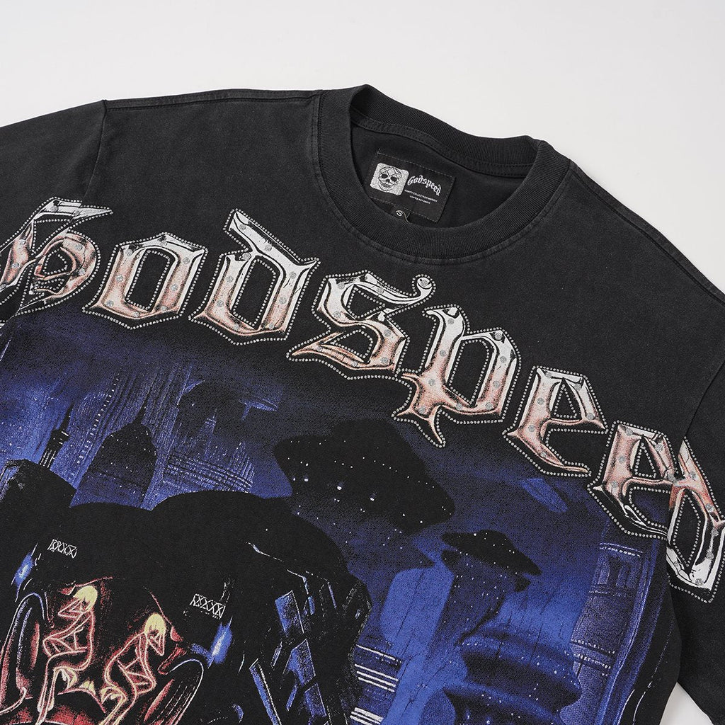 Godspeed Washed Black Rock Graphic T-Shirt