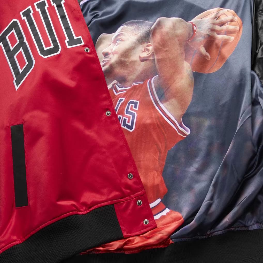 M&N NBA Chicago Bulls Derrick Rose Lightweight Satin Jacket